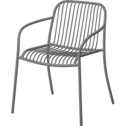Yua Wire Gartenstuhl dunkelgrau mit Armlehnen