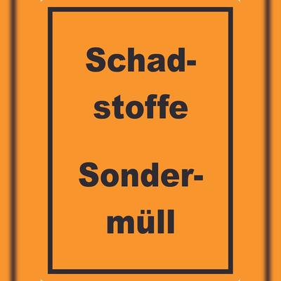 HB-Druck Schadstoffe Sondermüll Mülltrennung Aufkleber mit Text A2 (420x594mm)