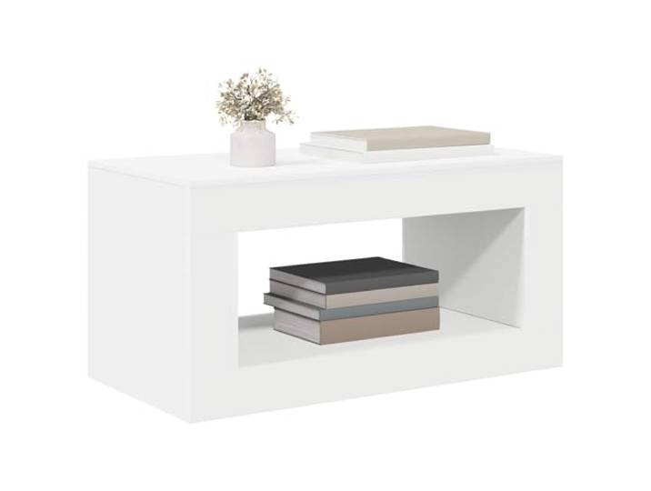 KTHLBRH Weißer Couchtisch mit großer Tischplatte Modernes Design, solide Konstruktion, geräumige Oberfläche für Wohnzimmer