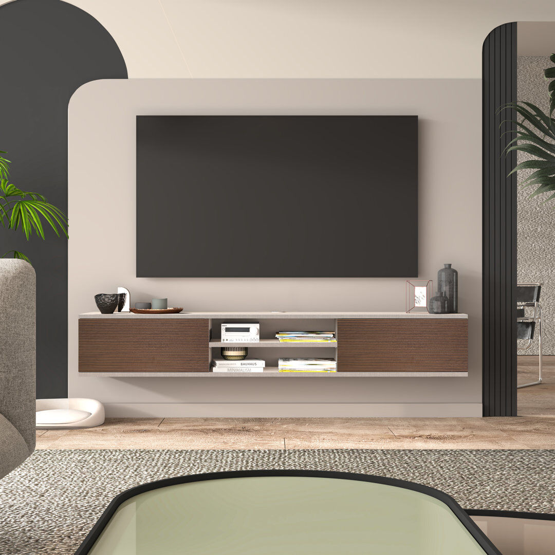 Brayden Studio Bonacci TV Stand for TVs up to 78" Brown 78"