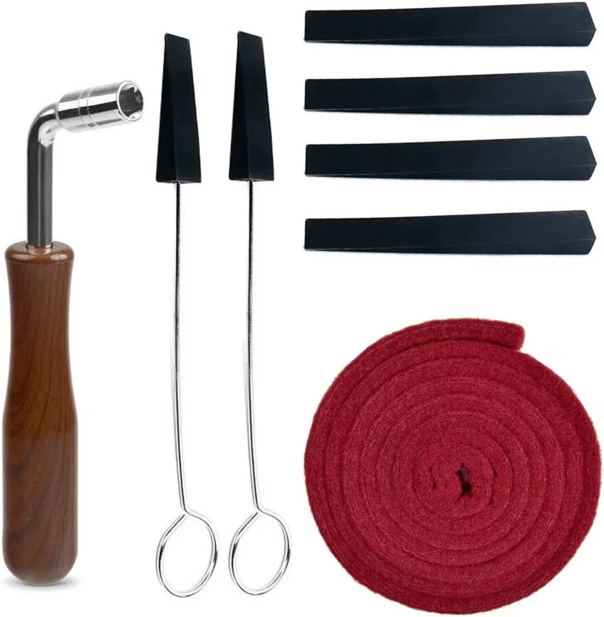 INF Kit d'accordage de piano professionnel - Ensemble de 8 pièces (noir)
