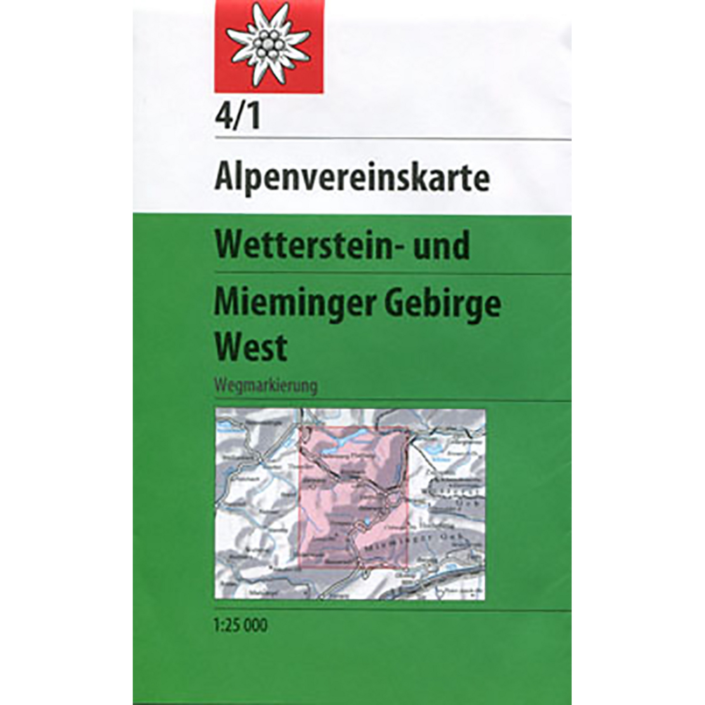 DAV AV-Karte 4/1 Wetterstein- und Mieminger Geb. West Topografische Karten