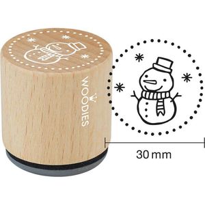 Colop Motivstempel Woodies Schneemann, aus Holz, 3 x 3 cm, für Stempelkissen