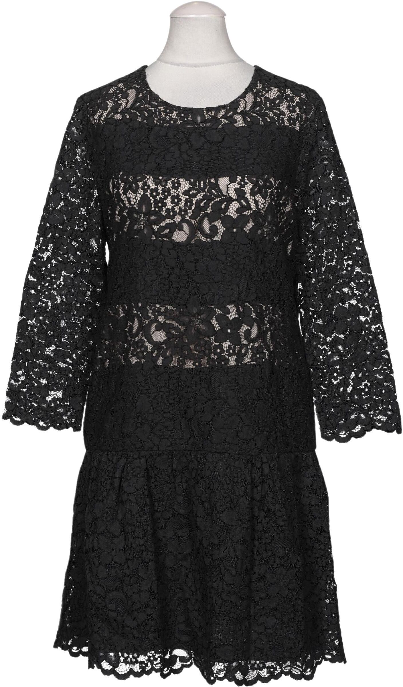 Sandro Damen Kleid, Schwarz, Gr. EU 38 (Sandro 2), Synthetik / Viskose / Leder / Baumwolle - Second Hand