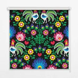 INNENROLLO - Fensterrollo - Rollo - 130x140 cm - Bunte Hähne