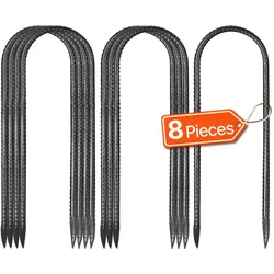 VEVOR Bodenanker, 304,8x82,04 mm, U-Typ mit 8 mm Durchmesser, verzinkte Zeltheringe, Erdanker, Erdnägel, Heringe, für Zelten, Vordächern, Camping, Trampolin, Blumenständer (8er-Pack)
