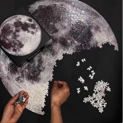 Inspire Daily Merch Giant Space Moon Earth Puzzle Starry Sky Matte Surface Dustproof Plane Puzzle Wall Decoration Gift moon