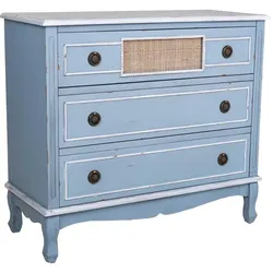 KOMMODE aus Holz 90x38x80 blauem