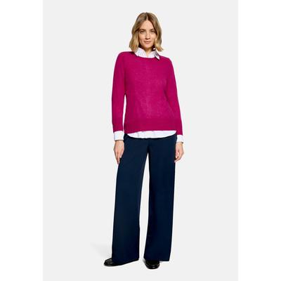 Strickpullover BETTY BARCLAY "Damen mit Rundhalsausschnitt", Damen, Gr. 46, pink (festival fuchsia), Strick, Obermaterial: 100% Kaschmir, Basic, gerade lang, Rundhals, Pullover Strickpullover, Strick