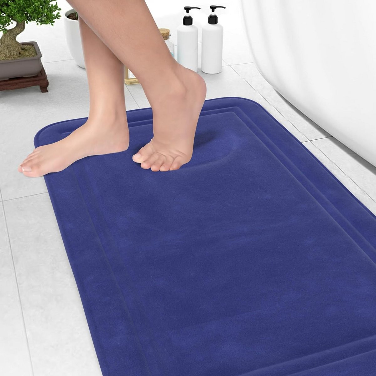 Zachte antislip badmat met traagschuim, sneldrogend en machine wasbaar
