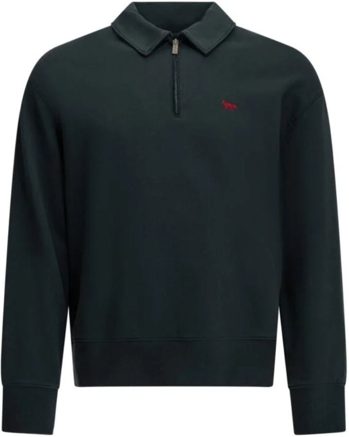 MAISON KITSUNÉ sweatshirt zippé en coton homme bleu Bleu L