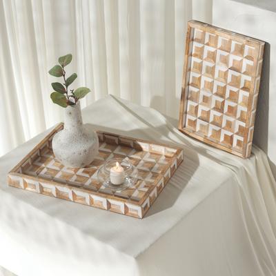 SAFAVIEH Aria 1.5-Inch Mango Resin 2-Piece Tray Set