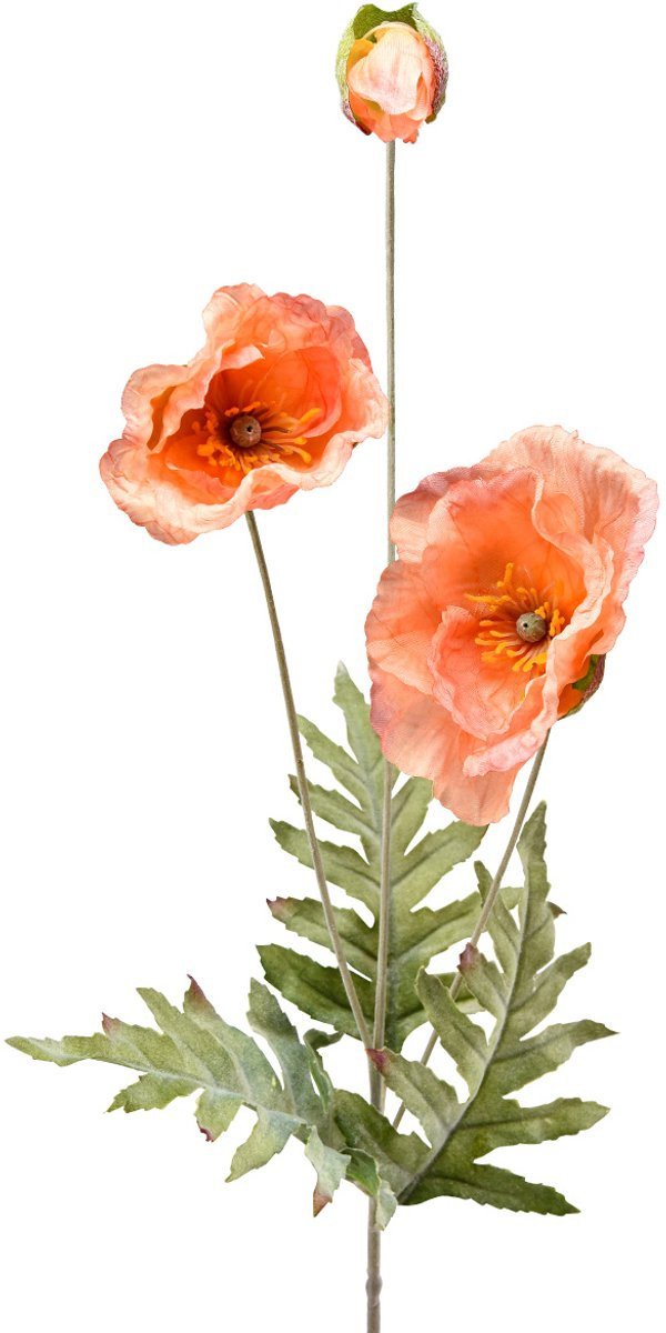 Decoratieve zijden klaprozen kunstbloemen, 75 cm