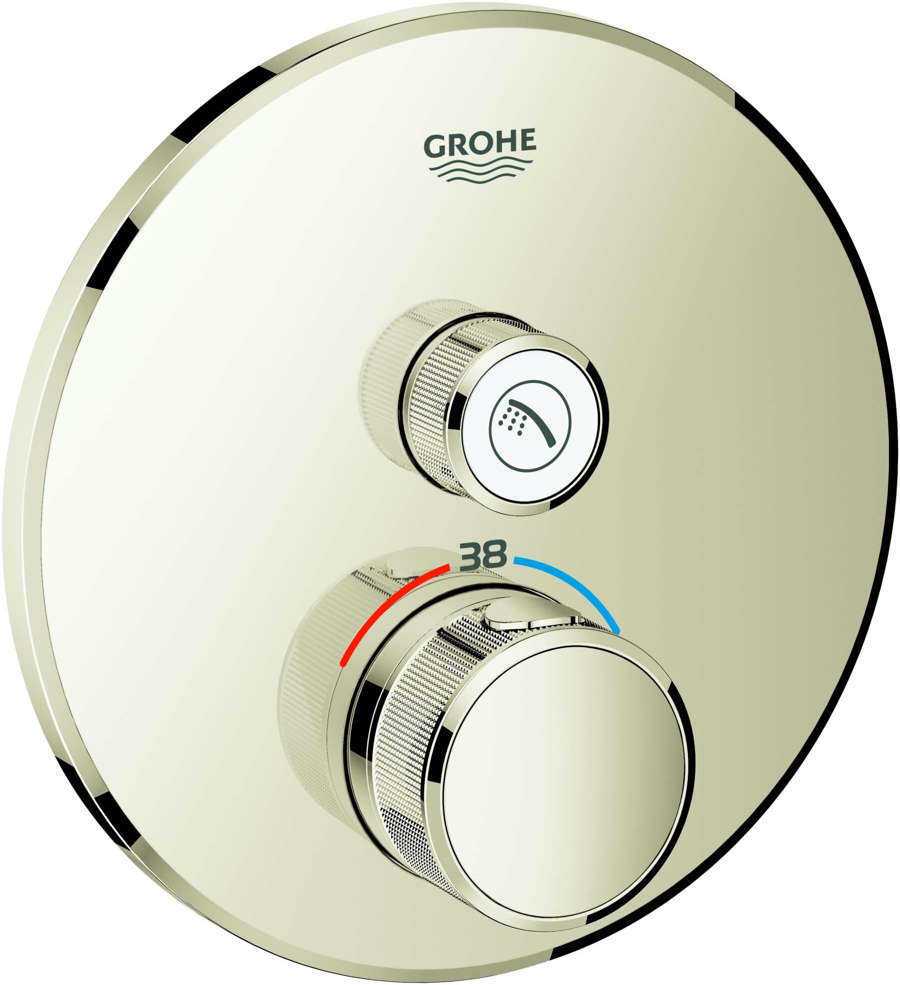 Grohe Smartcontrol jeu de garnitures 29118BE0 nickel poli, rond, thermostat 2000 , robinet d' 2000