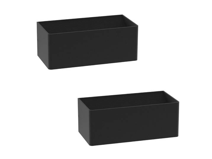 Applique murale en aluminium noir 20x10x8cm led 3000k 5w lot de 2