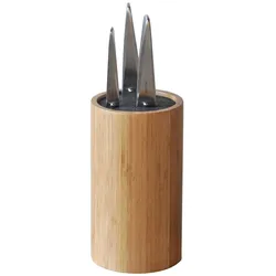 Point Virgule Messenblok zonder messen Universeel - Bamboe - 12cm H22cm, Messerblock, Schwarz, Braun