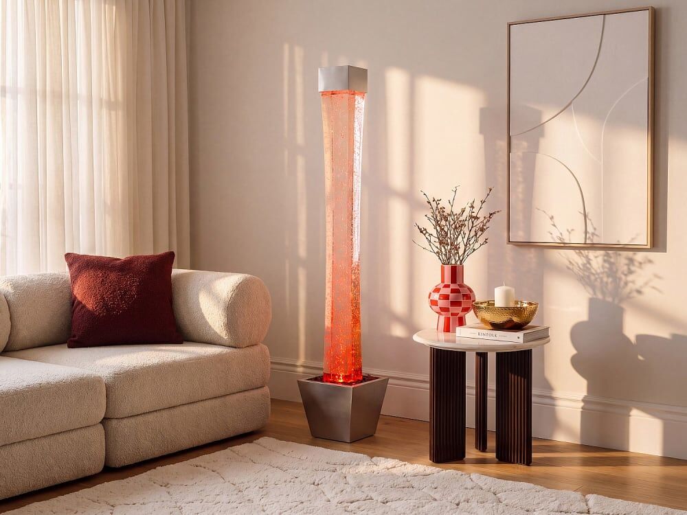 vente-unique.com Colonne à bulles acier inoxydable argenté Argenté 35x183x35cm
