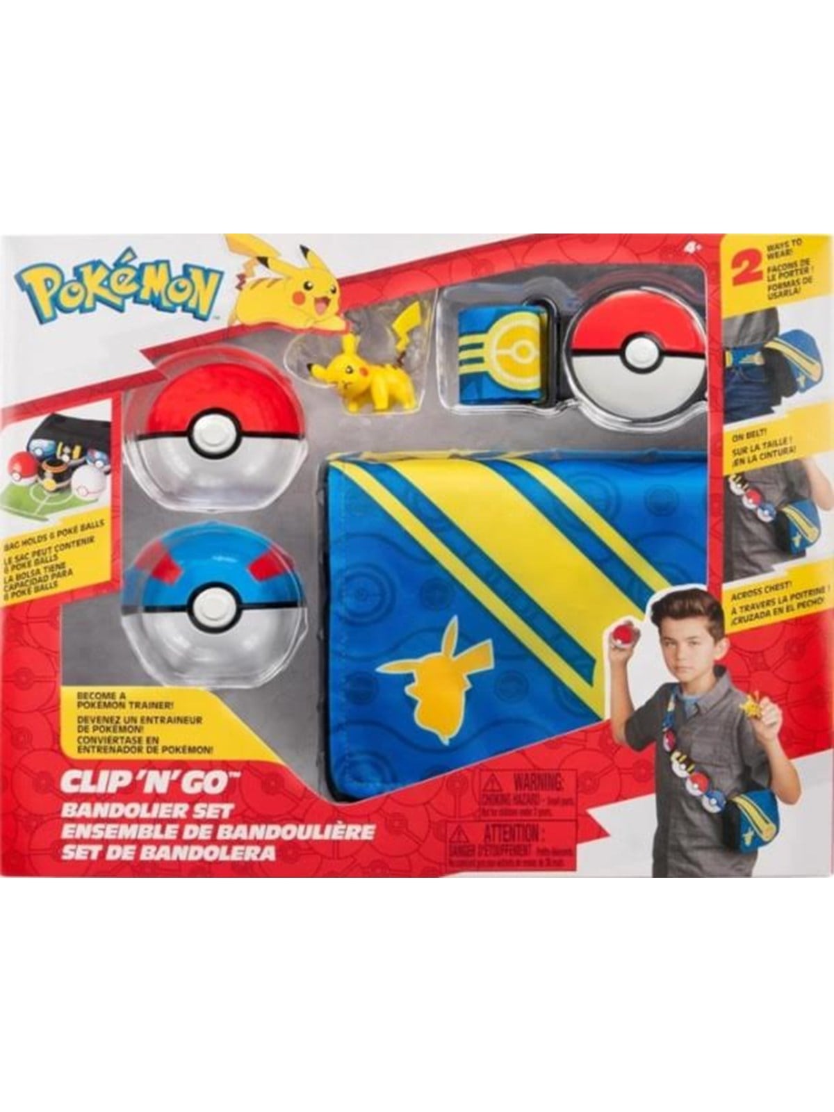 Pokemon Clip 'N' Go Bandolier Set - Pikachu Poké Ball & Great Ball