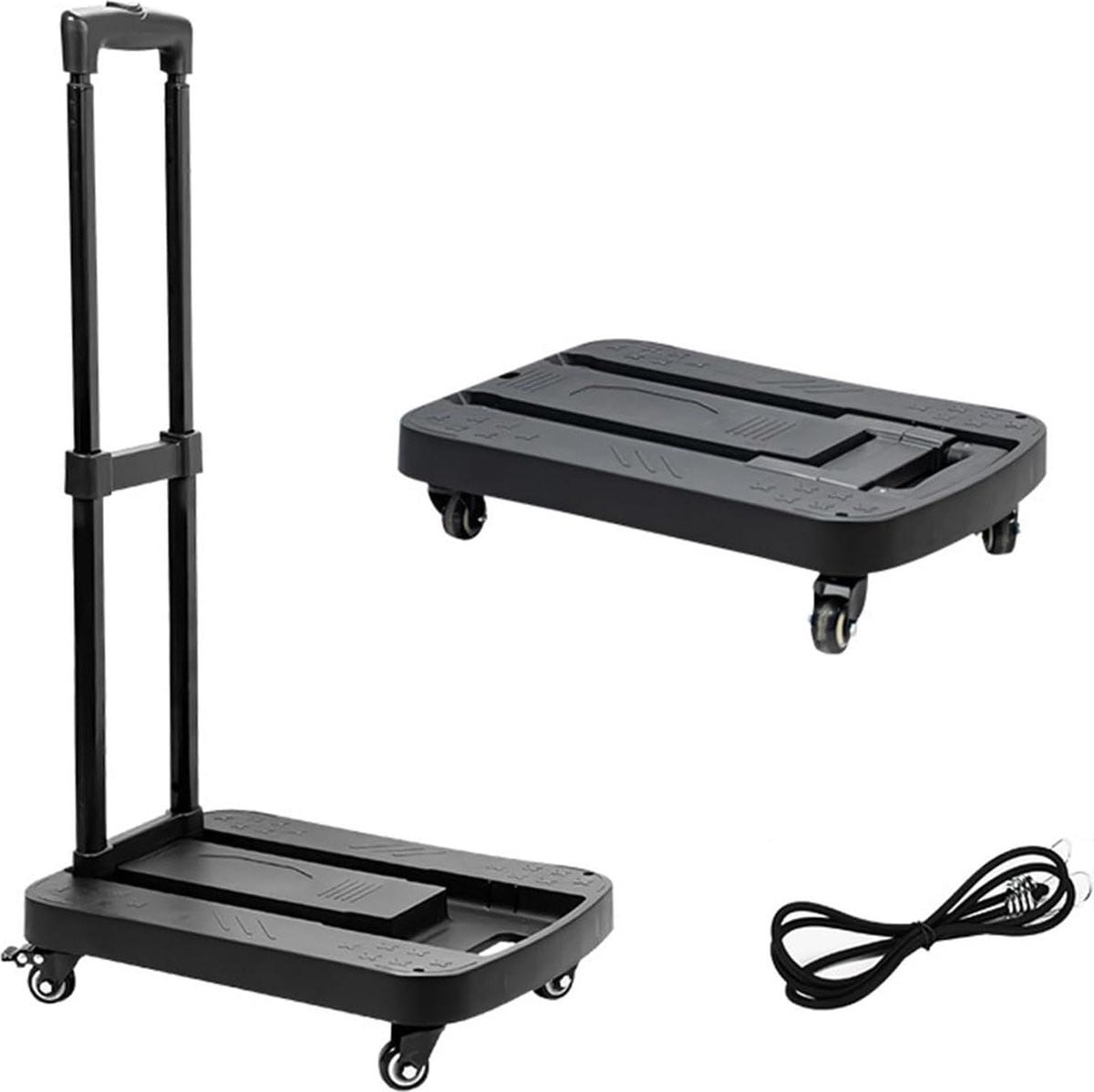 Inklapbare steekwagen met 4 wielen voor transport van bagage en tuinartikelen