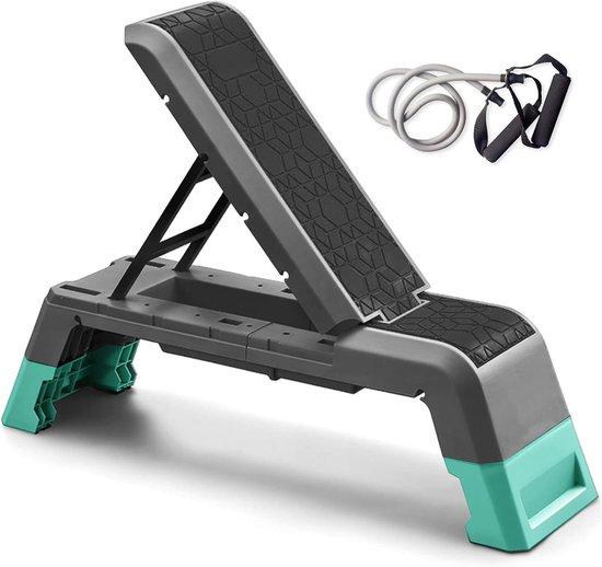 Fitnessgerät - Aerobic-Plattform - Kraft- und Cardio-Training - Höhenverstellbar - 121 x 34 x 36 cm - Schwarz