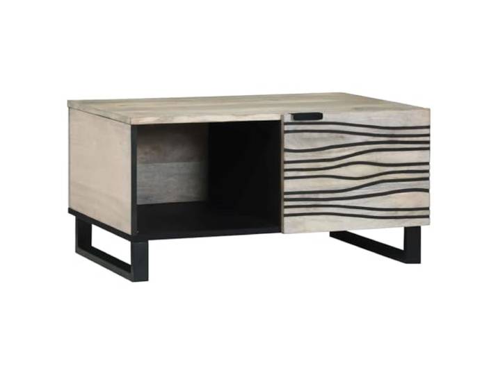 LASWWQMRF Couchtisch Weiß 80x50x40 cm mit Tür Holzwerkstoff Stilvoller Wohnzimmertisch mit geschlossener Tür für geordneten Stauraum in Wohnzimmer, Lounge oder Gästezimmer.