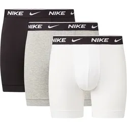 3er Pack NIKE Boxershorts Briefs Herren MP1 - white/grey heather/black L