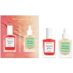 Qiriness, Nagelpflegemittel, Manucurist Hydra Glow Duo-Set – Active Glow Himbeer-Nagellack – 15 ml + Complete Serum – 15 ml (15 ml)