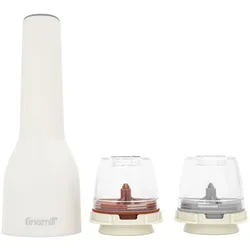 FinaMill soft cream rechargeable mit 1xPod Pro Plus/1xPod P.Corn, Pfeffermühle + Salzmühle, Weiss