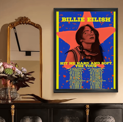Inspire Picks Billie Eilish Vintage Kraft Poster Retro Aesthetic Music Wall Decor zlh4093 20x30cm Unframed