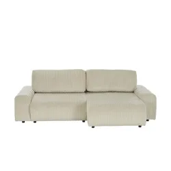 Ecksofa im modernen Breitcord Jolena ¦ beige ¦ Maße (cm): B: 260 H: 90 T: 170.0