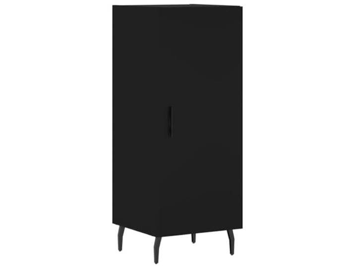 Kaorsrow Sideboard Schwarz 34,5x34x90 cm Holzwerkstoff Metallbeine Kompakter Beistellschrank mit 3 Fächern und Tür für Wohnzimmer oder Flur. Moderne Metallbeine sorgen für hohe Stabilität.