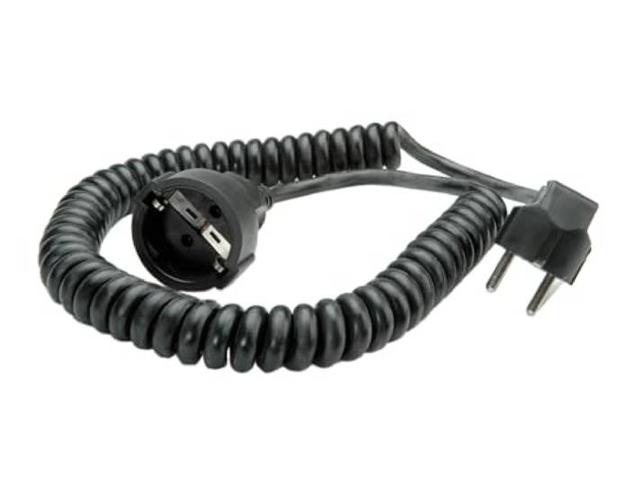 Bachmann 672 geaarde spiraalverlenging 230V/16A, zwart, 4,0 m