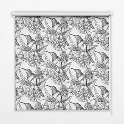 INNENROLLO - Fensterrollo - Rollo - 70x140 cm - Gezeichnete Blumen