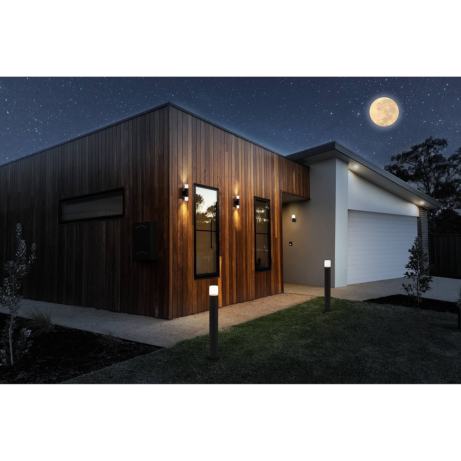 home24 Torcia Solar Padverlichting Wit/Zwart Ø 8cm