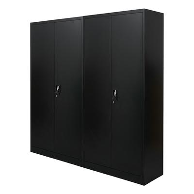 PROREGAL Mega Deal 2x Flügeltürenschrank ELEPHANT fertig aufgebaut, HxBxT 185x90x40cm, 4 Fachböden, Schwarz, Metallschrank abschließbar Büroschrank