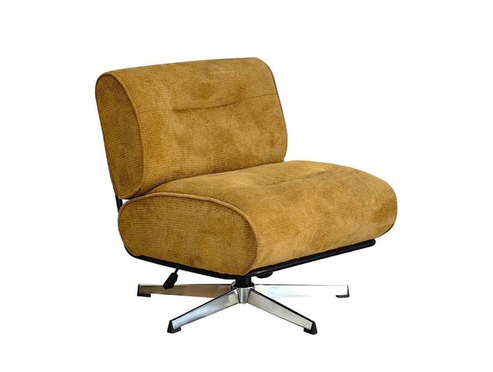 Fauteuil pivotant en tissu chenille pied étoile - bronze