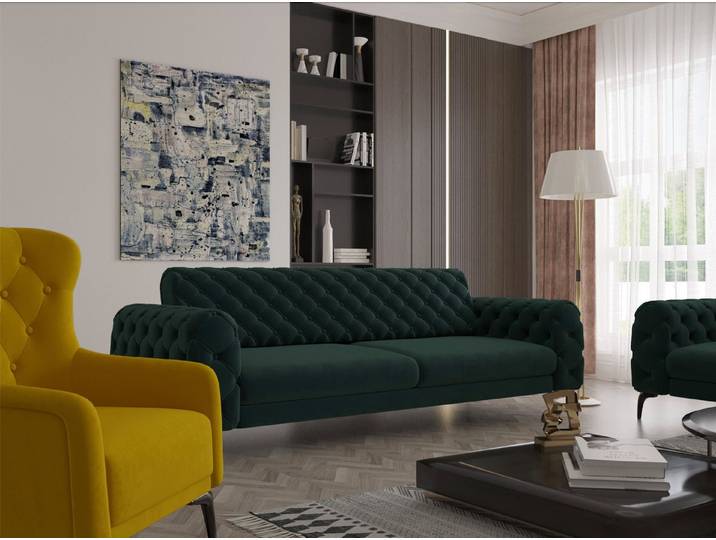 Möbeldreams Chesterfield-Sofa Sofa-Set Lina / Bettfunktion / Chesterfield-Design