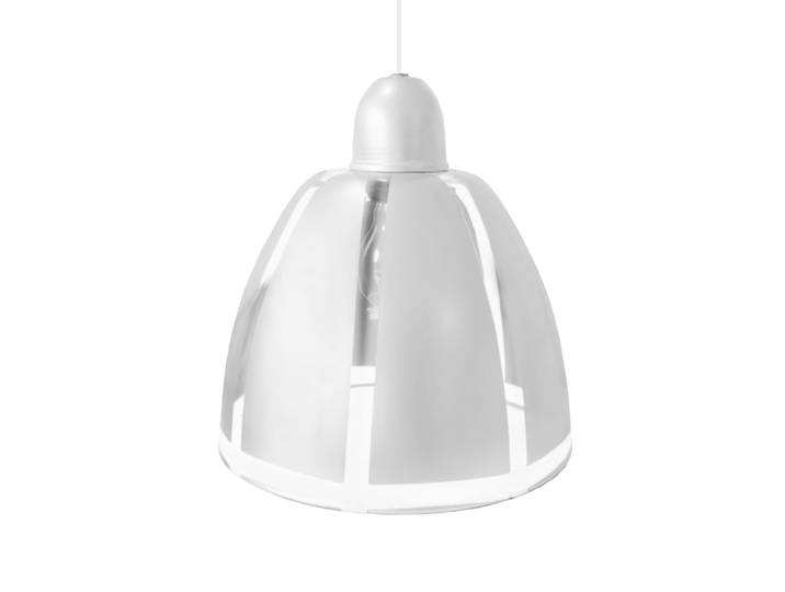 Suspension métal cable dôme blanc D29cm