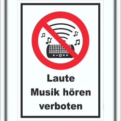 HB-Druck Schild Laute Musik verboten A4 (210x297mm)