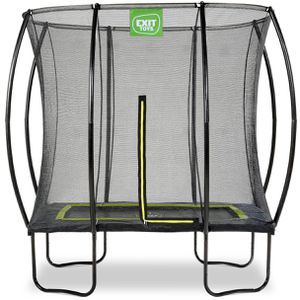 EXIT-Toys Trampolin Silhouette, outdoor, 153 x 214cm, schwarz/neongrün, mit Netz, bis 100kg