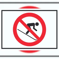 HB-Druck Ski fahren verboten! Symbol Schild A2 (420x594mm)
