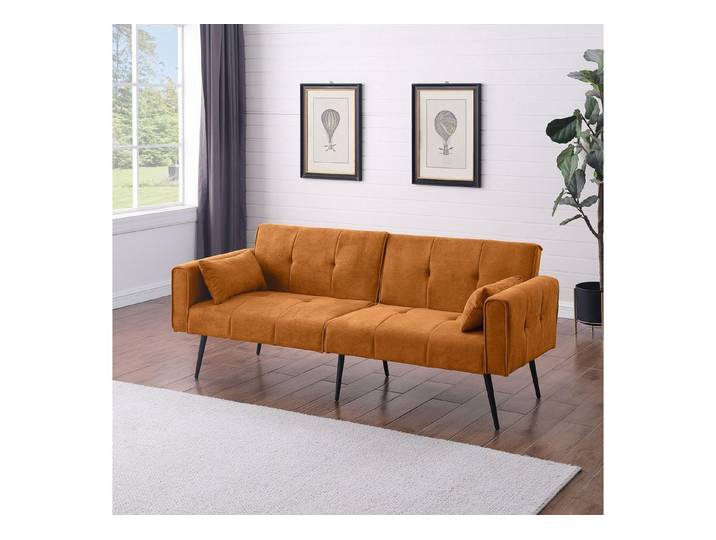 Odikalo 2-Sitzer Schlafsofa faltbares Stoff-Schlafcouch Mehrfarbig, für Zuhause, Wohnheim, Bonuszimmer, kompakte Räume.