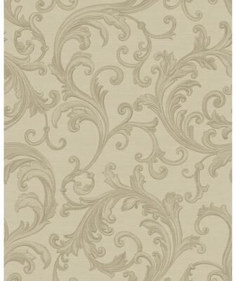 Sirpi Noemi Taupe Acanthus Wallpaper - 20.5 x 396 x 0.025