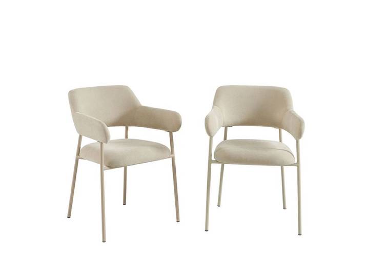 BAÏTA Set mit 2 Stühlen IVAN Stoff beige