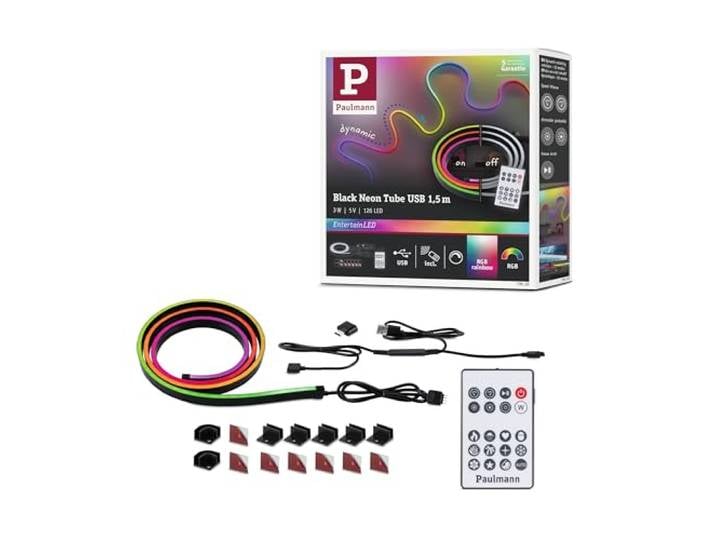 Paulmann 79555 EntertainLED Black Neon Tube USB 1\,5m 3W 5V DC noir