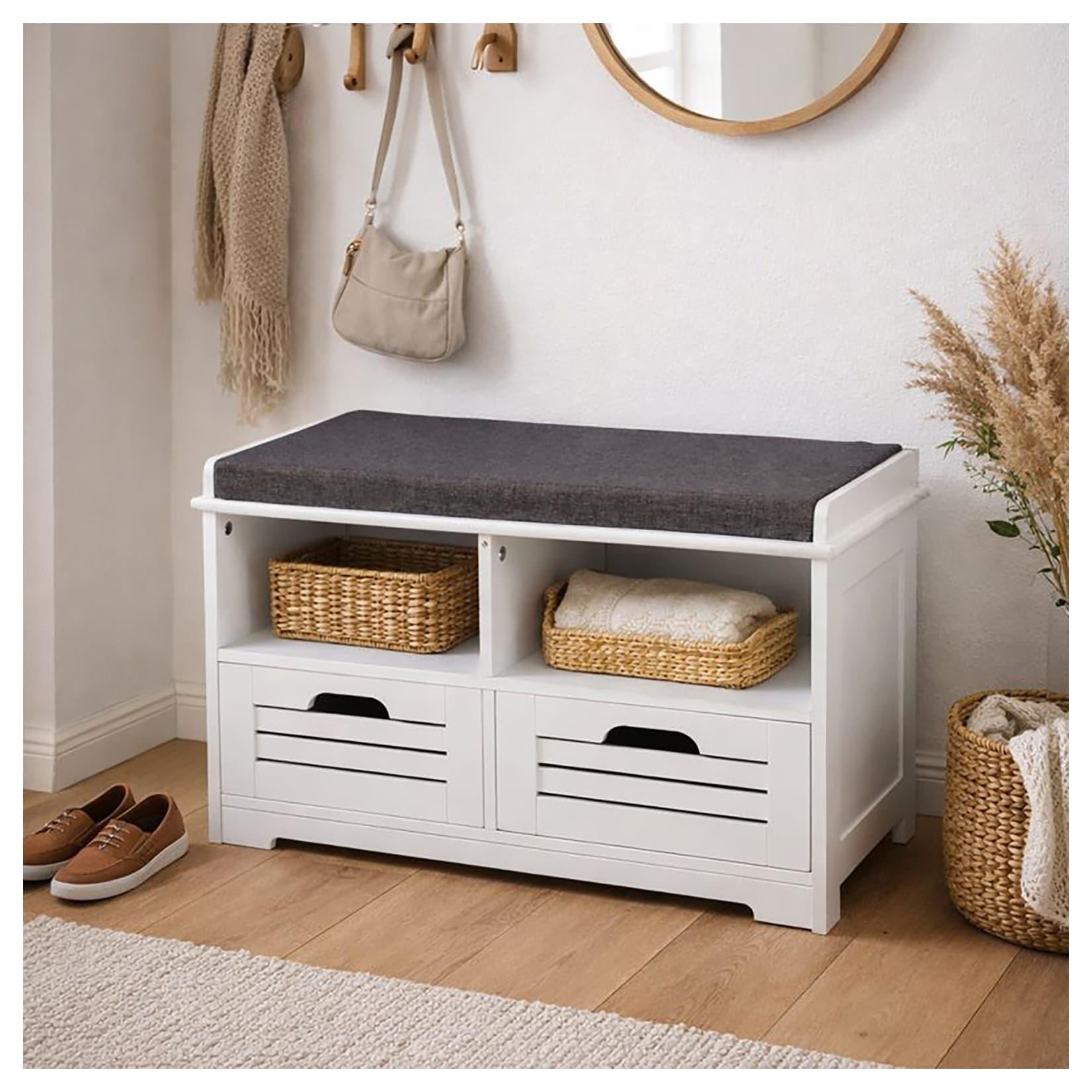 HTI-Living Schuhschrank weiß mit Sitzfläche