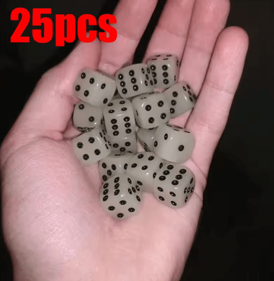 Inspire Curations Glow In The Dark Dice Set Luminous Game Dice For Board Games, Parties & RPGs 25pcs