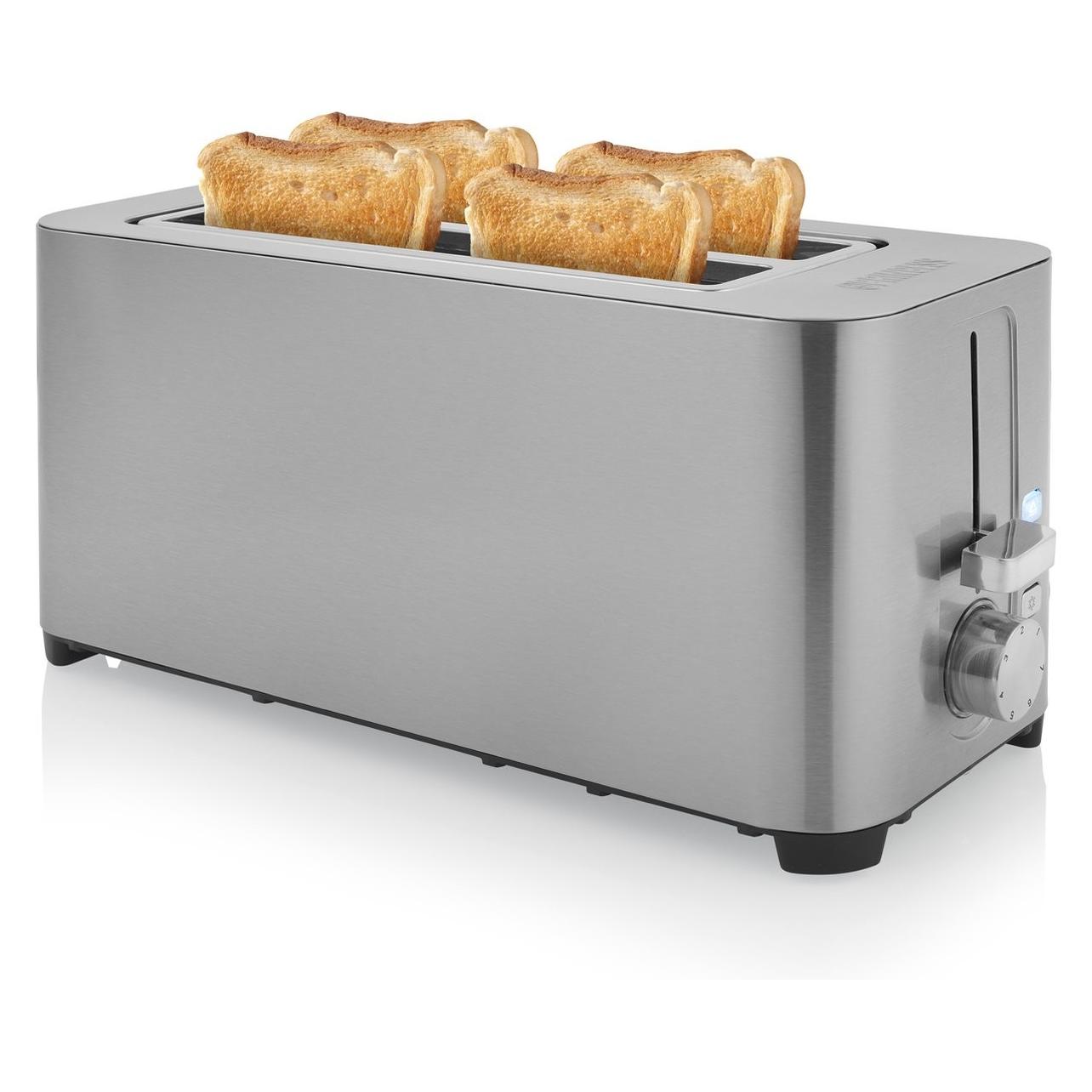 Princess 142402 Steel Toaster 2 Langer Schlitz - 7 einstellbare Stufen - 1400 W (01.142402.01.001)