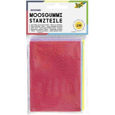 Folia Moosgummi-Stanzteile BUCHSTABEN, 130 Teile, 5-farbig sortiert, 15mm hoch