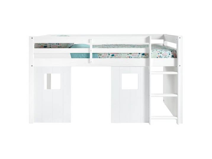 Option 3 panneaux cabane BLOOM pour lit mi-haut blanc